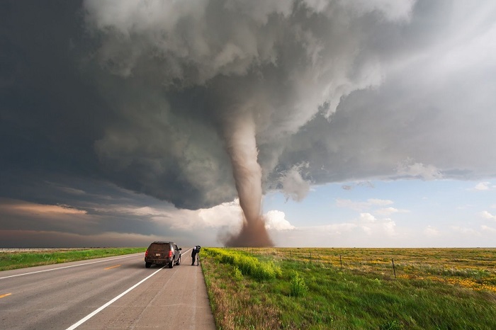 tornado on the side of the road