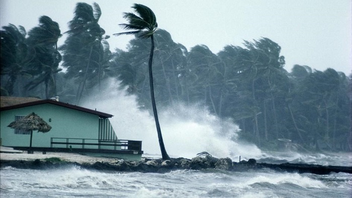 hurricane taking place