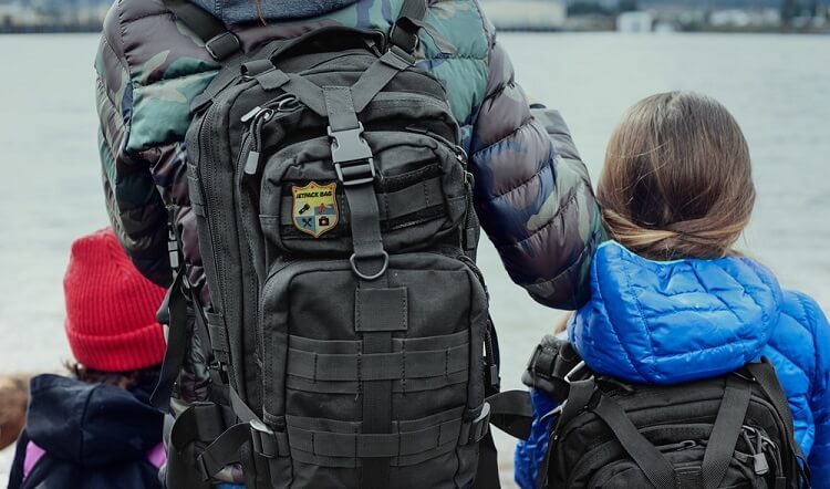 father and daughters prepared for a disaster 