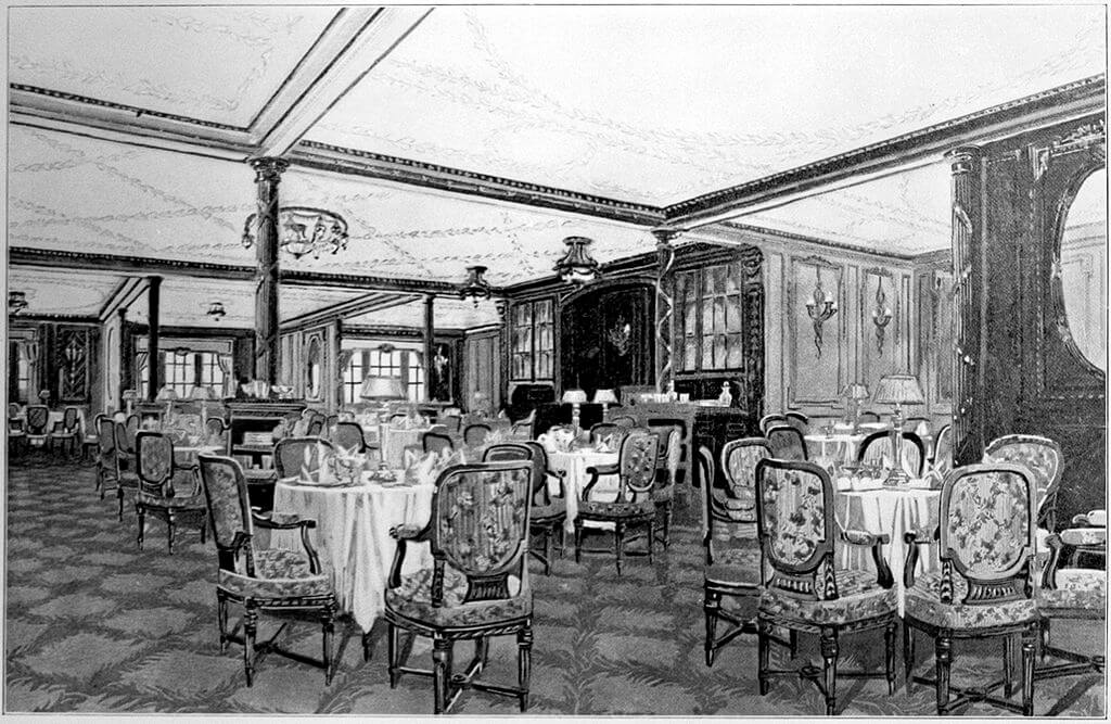 First class restaurant on the Titanic