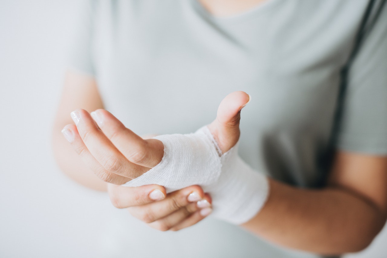 hand with bandage