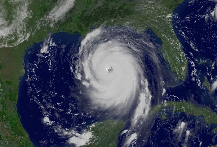 satellite image of a hurricane