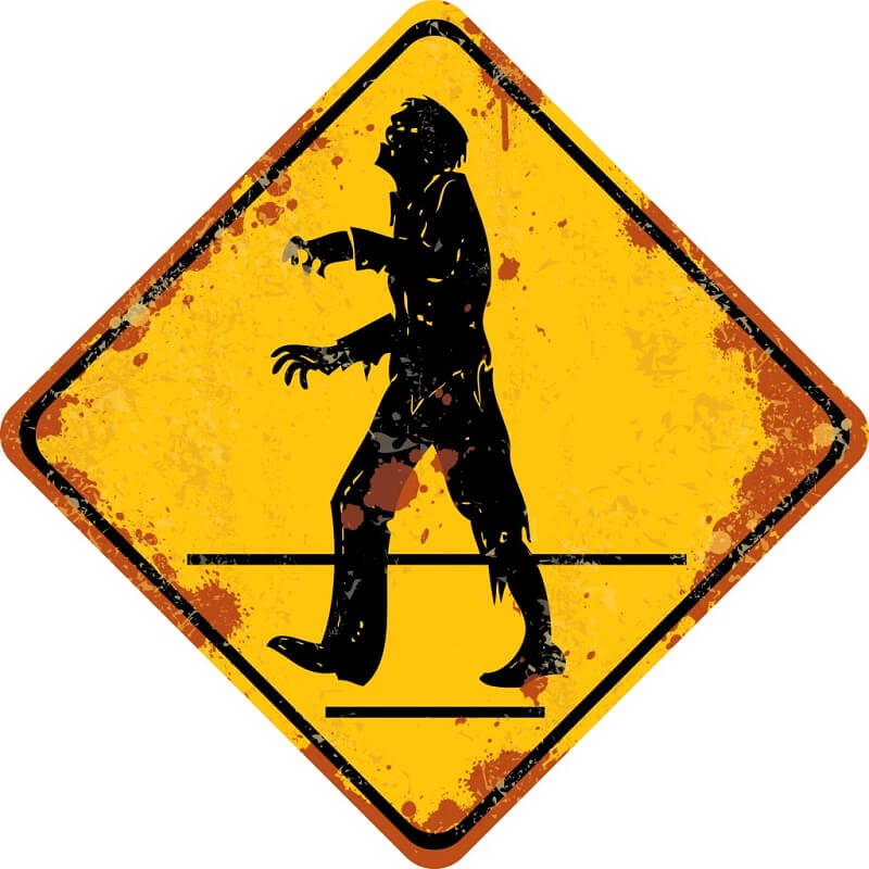 zombie road sign