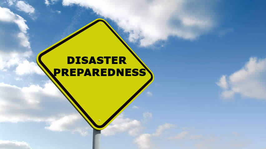 road sign for disaster preparedness