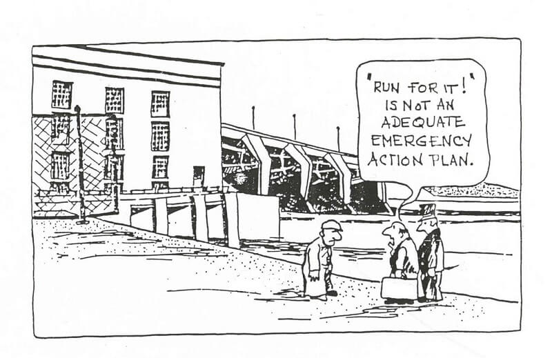 comic sketch about the important of an emergency action plan