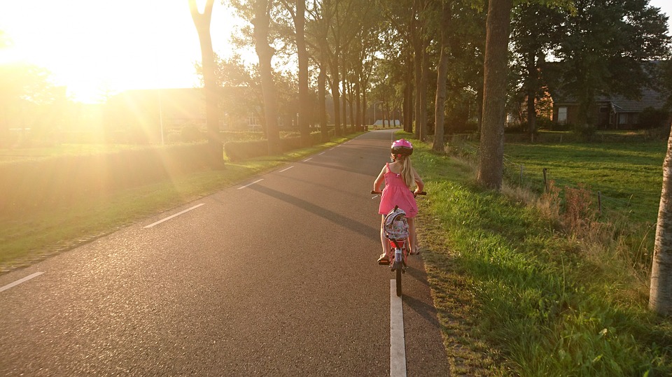 girl riding her bicycle